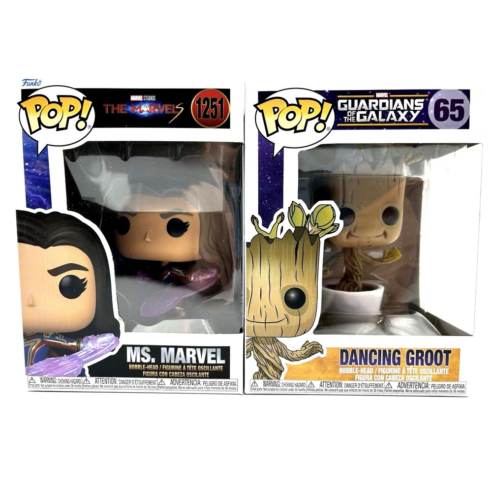 Funko Pop‎ Marvel Lot The Marvels Ms. Marvel Guardians Of The Galaxy Groot